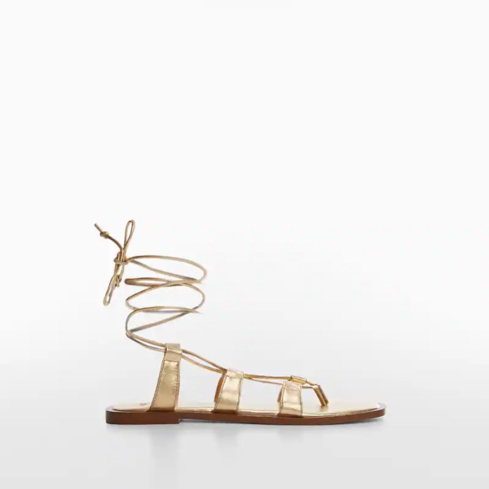 NWT • Mango • Metallic Straps Sandals